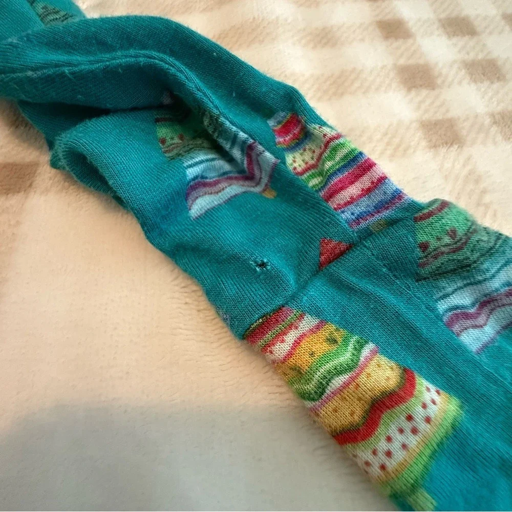 Posh Peanut Christmas Tree Ruffle Footie Sleeper Teal Bamboo 12-18 Months